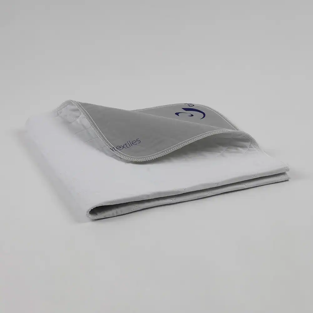 BossUP - Incontinence Pad - 50% Cotton / 50% Polyester Twill Face - 65% Polyester / 35% Rayon Soaker - 100% Polyester Barrier - 34" x 36", white-grey